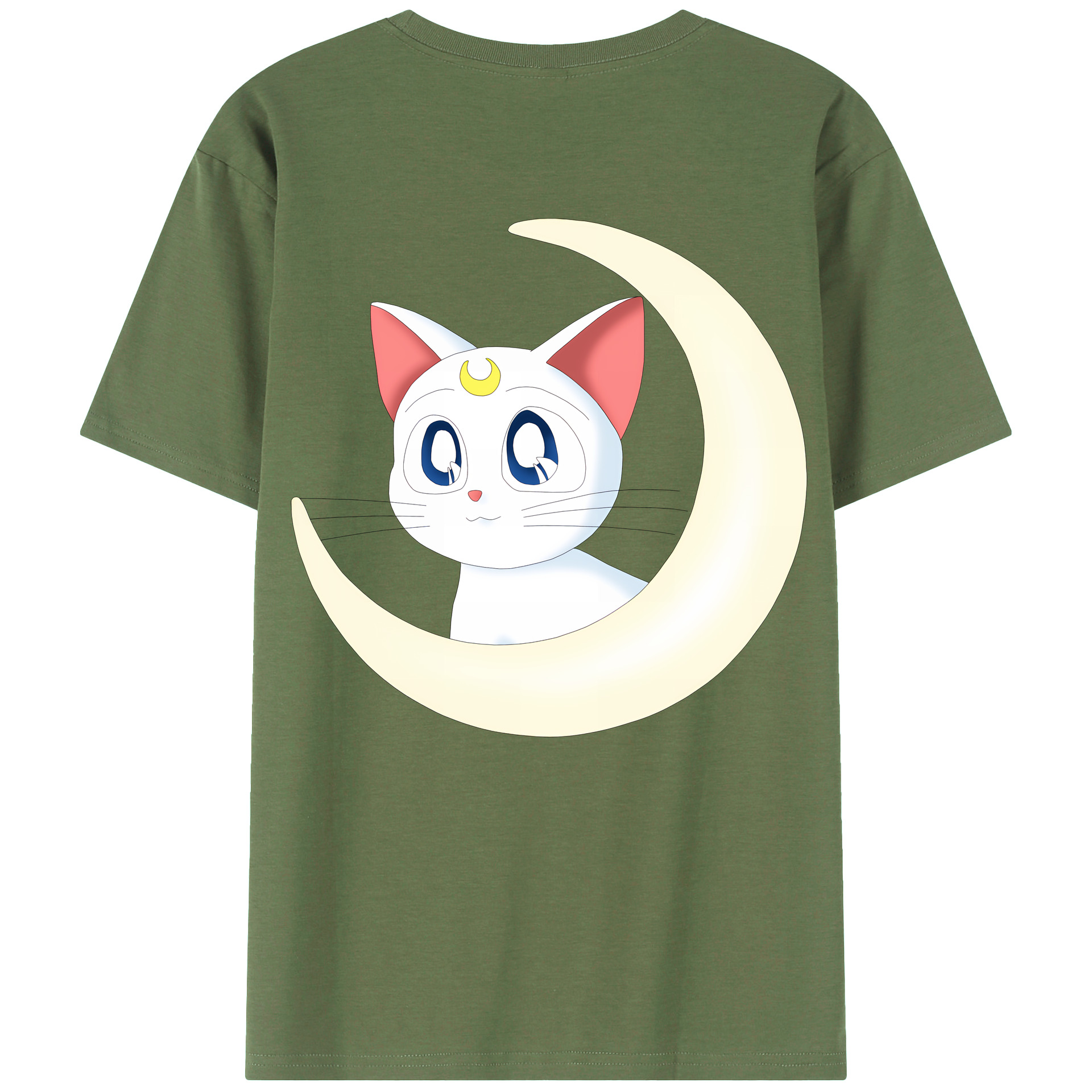 （画像用） 美少女戦士セーラームーン Sailor Moon 綿100％ メンズ半袖Tシャツ（バックプリント） 通気性